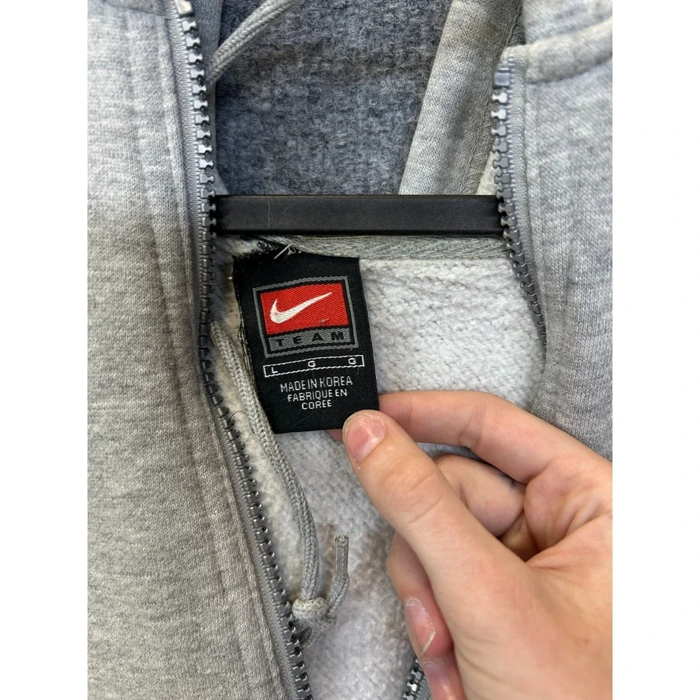 VTG Nike Team Texas Longhorns Full Zip Hoodie Men's Gray Fleece Sports - Large